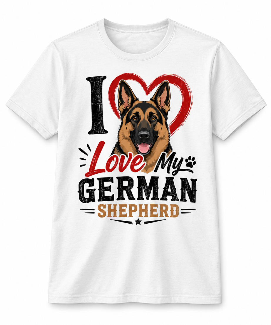 I Love My German Shepherd T-Shirt