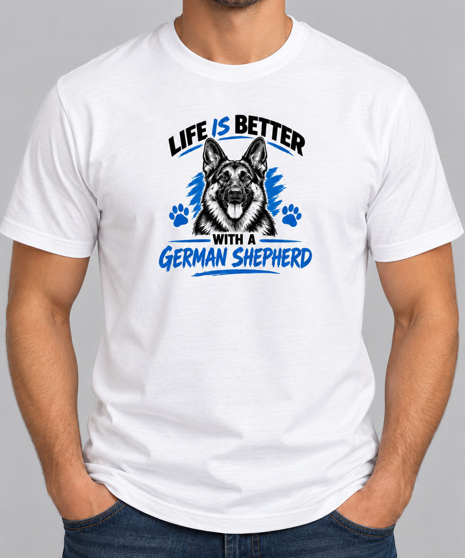 Life is Better with A German Shepherd T-Shirt
